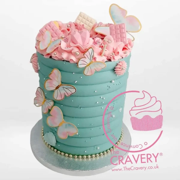 Wedding Cake 50th Anniversary by The Cravery, elegant handcrafted golden anniversary cake available for wedding cakes in Birmingham.