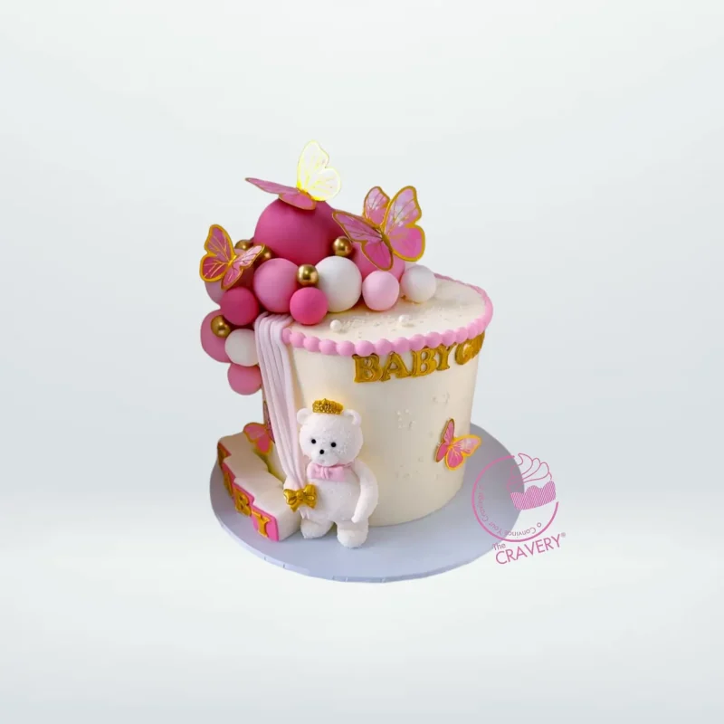 Baby Shower Cake, The Cravery Aston Baby Shower Cake by The Cravery, elegant pastel buttercream cake handcrafted at our cake shop in Aston.