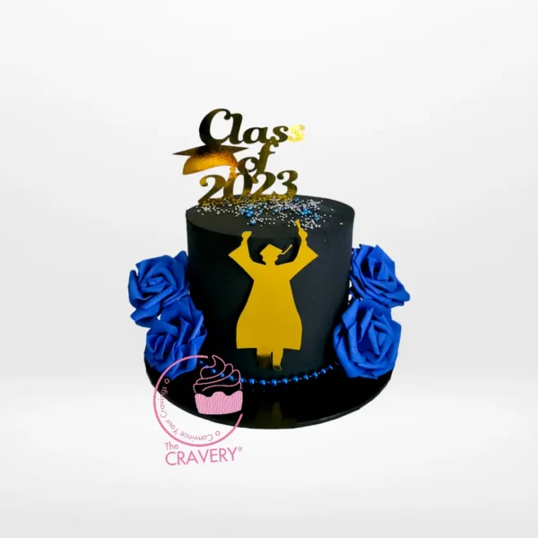 Graduation Cake Simple from Cravery - best bakery Birmingham – A simple and elegant cake perfect for your graduation celebration.