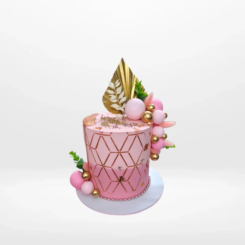 Order a Pink and Gold Cake from Carvery's cakes delivered Birmingham collections for a truly elegant celebration. Pink and Gold Cake from Carvery's cakes delivered Birmingham collections – A luxurious and elegant celebration treat.