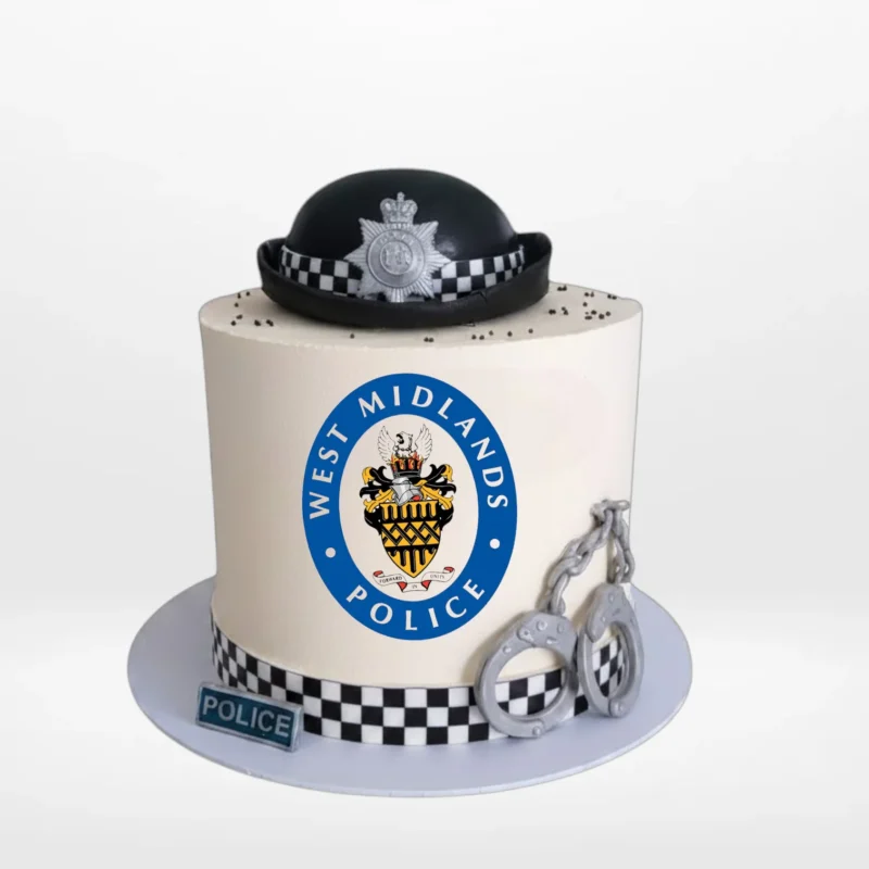 Order a Police Cake from Cravery's cake shop Birmingham to honour the service of law enforcement. Police Cake from Cravery's cake shop Birmingham – A tribute to the heroes.
