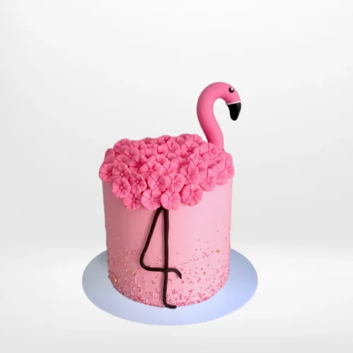 Flamingo on a Cake – Tropical-themed cake from Cravery's cake makers Solihull.