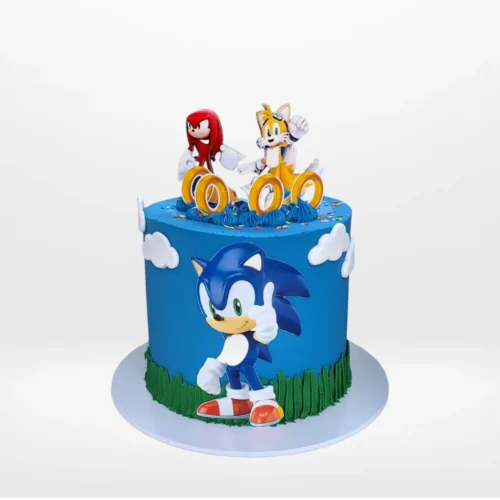 Sonic Birthday Cake from Cravery Cake Shop Birmingham. A delicious and fun cake for Sonic the Hedgehog fans.