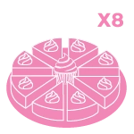 Small cake pizza with 8 slices handcrafted by The Cravery in Birmingham