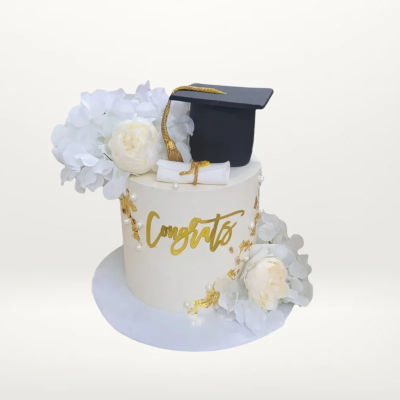Best Grad Cakes with non-edible flowers