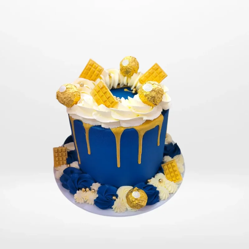 Cake Blue Cake | Birthday Cakes Birmingham, The Cravery Cake Blue Cake, stylish blue-themed birthday cake from The Cravery Birmingham