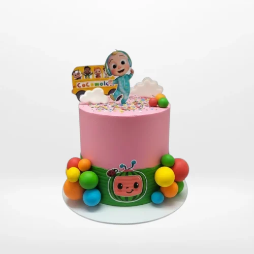 Pink Cocomelon Cake from Cravery’s cake shop Solihull