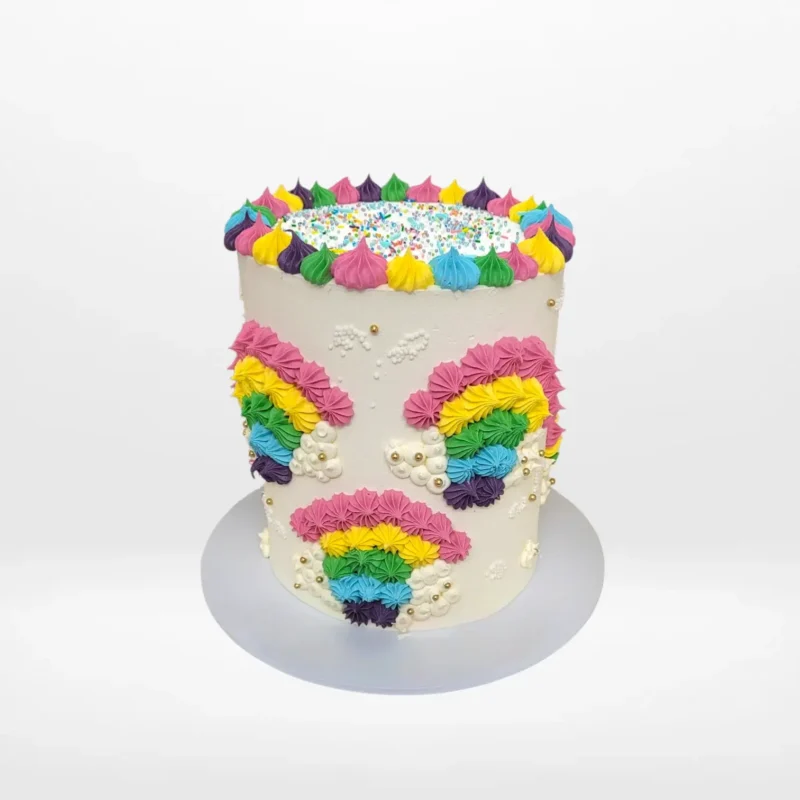 Rainbow Rainbow Cake with buttercream rainbow design, cake shop Smethwick High Street Rainbow Rainbow Cake with buttercream rainbow design, cake shop Smethwick High Street