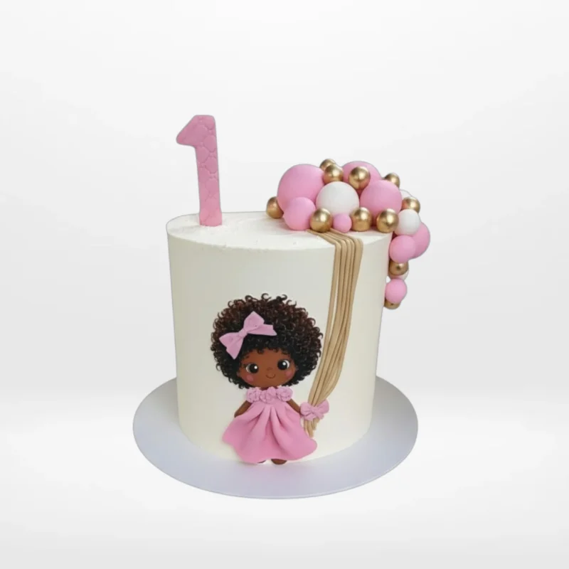 1st Birthday Cake by The Cravery | Birthday Cakes Solihull 1st birthday birthday cake with pastel colours and buttercream design by The Cravery in Solihull.