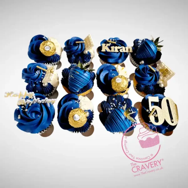 50th Birthday Cupcakes by The Cravery, handcrafted milestone cupcakes made in Birmingham.