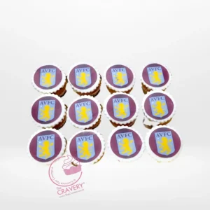Aston Villa Cupcakes by The Cravery, handcrafted Birmingham cupcakes for football fans.
