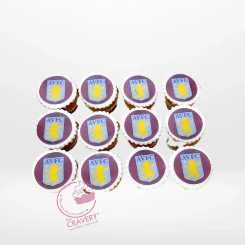 Aston Villa Cupcakes by The Cravery, handcrafted Birmingham cupcakes for football fans.