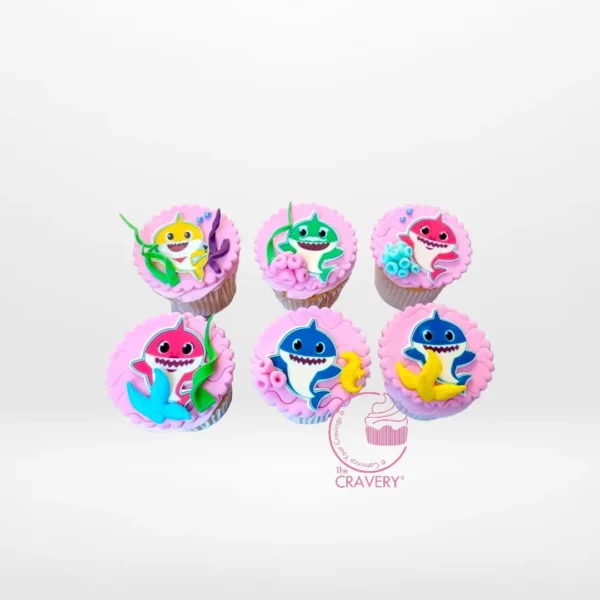 BabyShark Cupcakes by The Cravery, colourful, ocean-themed cupcakes baked fresh in Birmingham.