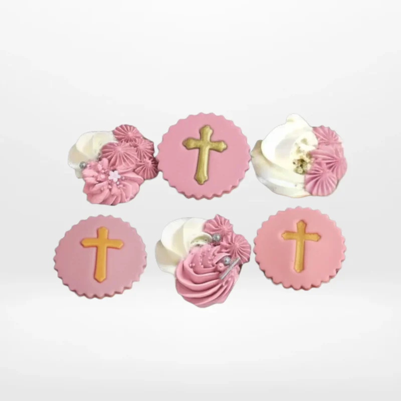 Baptism Cupcakes, The Cravery Birmingham Baptism Cupcakes by The Cravery, handcrafted cupcakes with elegant pastel designs and cupcake delivery in Birmingham.