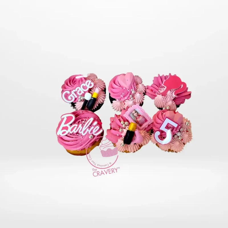 Cupcakes Barbie , The Cravery Solihull Cupcakes Barbie by The Cravery, handcrafted pink cupcakes inspired by Barbie, freshly baked in Solihull.