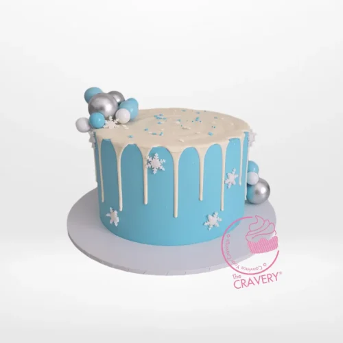 Birthday Cake in Blue by The Cravery – elegant handcrafted celebration cake available for birthday cakes in Walsall.