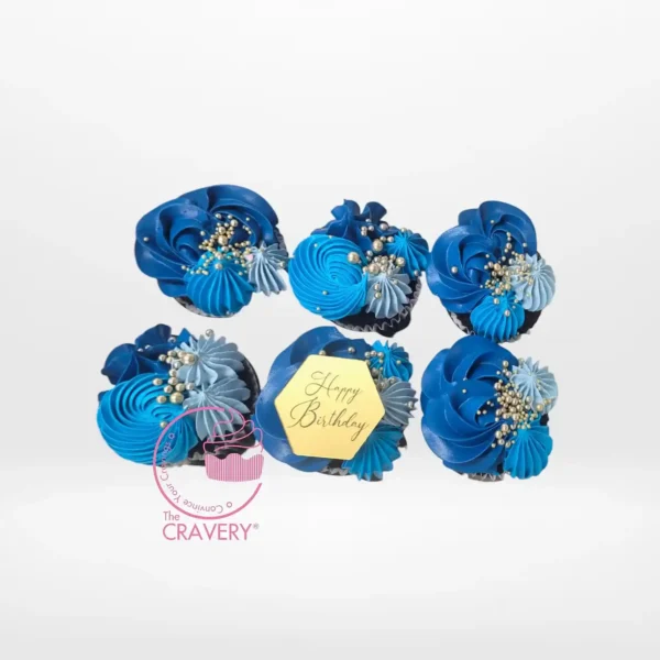 Mens Birthday Cupcakes by The Cravery, elegant handcrafted cupcakes in Solihull.