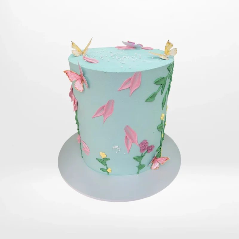 Cake Decorated with Flowers, The Cravery Cake Artist Solihull Cake Decorated with Flowers by The Cravery, elegant floral design handcrafted by cake artist in Solihull.