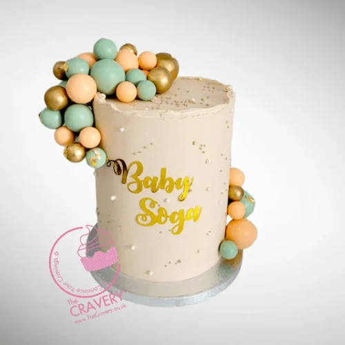 Caramel Cake for Babyshower with elegant caramel finish from Best Cake Shop Birmingham