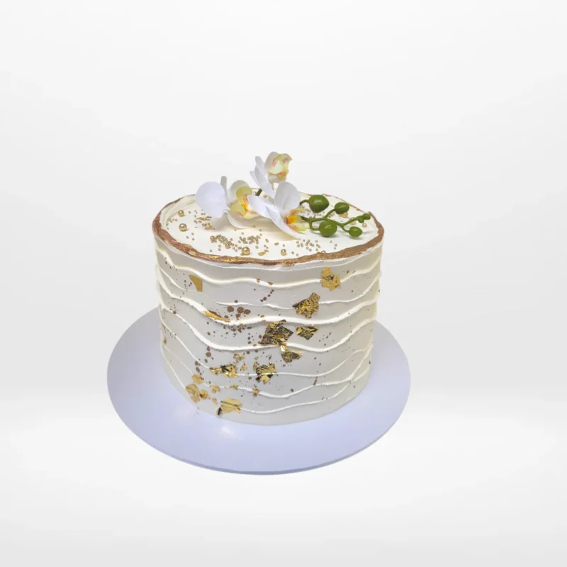 Elegant Celebration Cake handcrafted at The Cravery, cake shop in Maypole.
