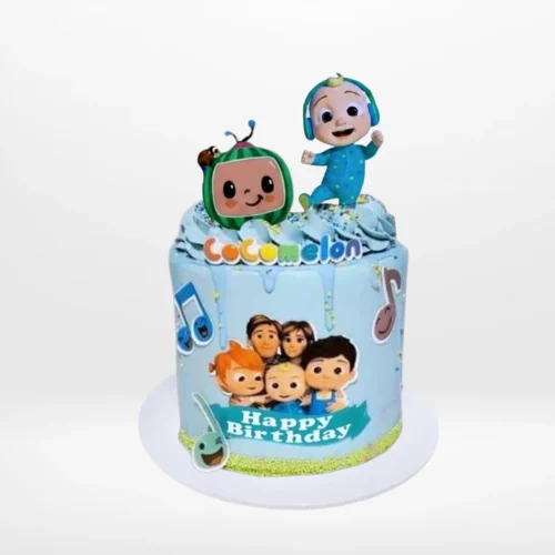 Cocomelon Cake by The Cravery, handcrafted children’s birthday cake featuring Baby JJ, available for cake delivery in Birmingham.
