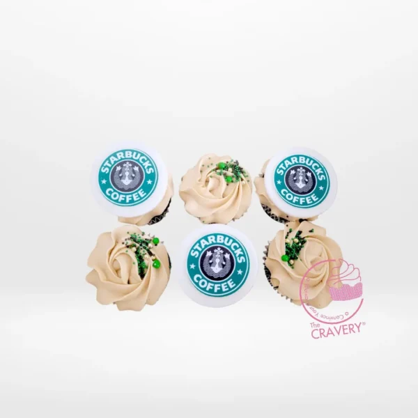 Corporate cupcakes with edible logo toppers, freshly prepared for cupcake delivery in Birmingham.