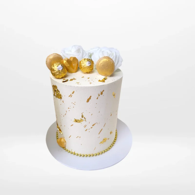 Cream and Gold Cake, The Cravery Birmingham Birthday Cake Delivery Cream and Gold Cake by The Cravery, elegant handcrafted design with Birmingham birthday cake delivery.
