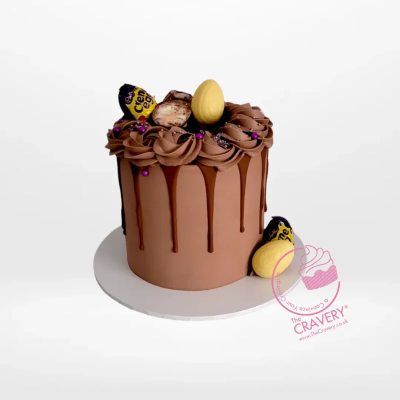 Crème Egg Cake, The Cravery Smethwick Creme Egg Cake by The Cravery, rich chocolate and cream buttercream design, handcrafted at our cake shop in Smethwick.