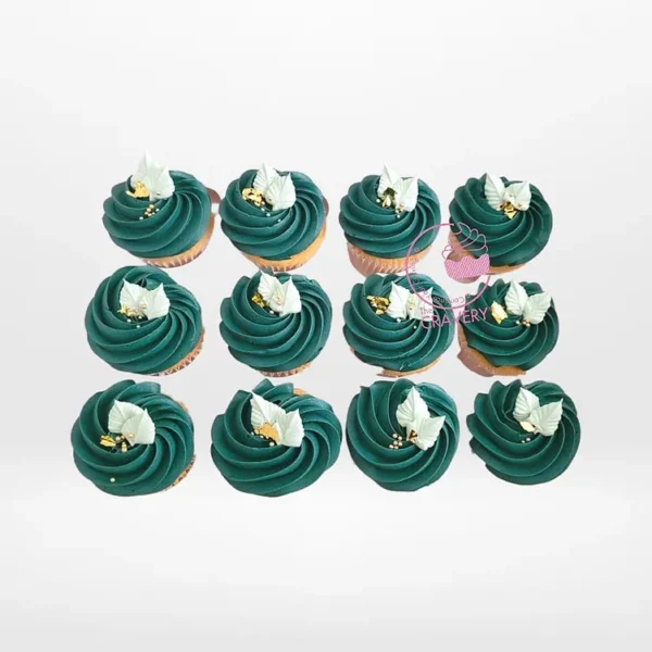 Cup cake Green by The Cravery, elegant cupcakes with green buttercream frosting, baked fresh in Solihull.
