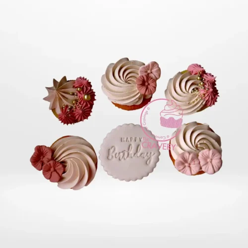 Cup Cakes Happy Birthday by The Cravery, colourful handcrafted cupcakes baked fresh in Solihull.