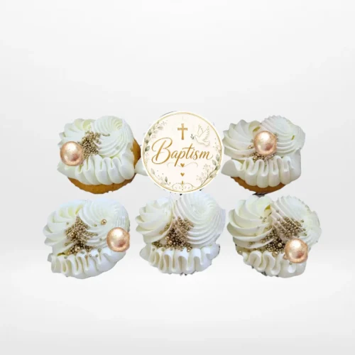 Cupcakes for a Baptism, The Cravery Birmingham Cupcakes for a Baptism by The Cravery, elegant handcrafted Birmingham cupcakes for christening celebrations.