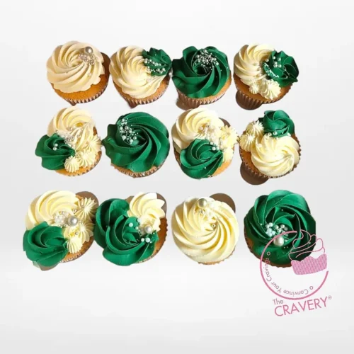 Cupcakes with Green Frosting by The Cravery, handcrafted buttercream cupcakes baked fresh in Solihull.