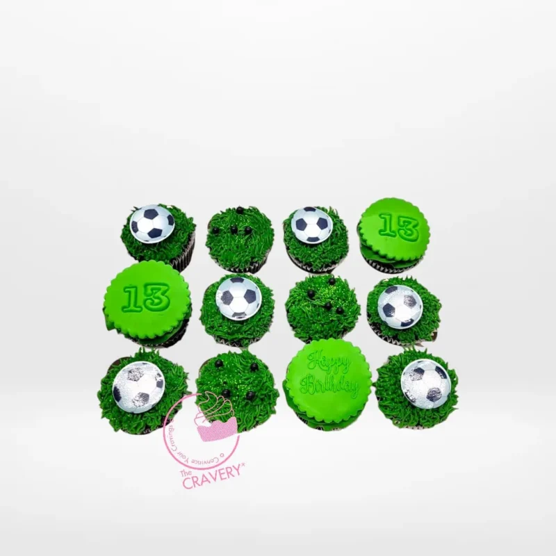 Football Cupcake Ideas, The Cravery Solihull Football Cupcake Ideas by The Cravery, handcrafted football-themed cupcakes baked in Solihull.