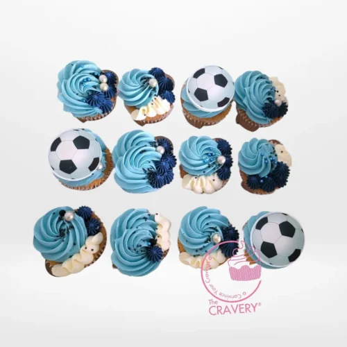 Football Themed Cupcakes by The Cravery, sporty, handcrafted cupcakes baked fresh in Birmingham.