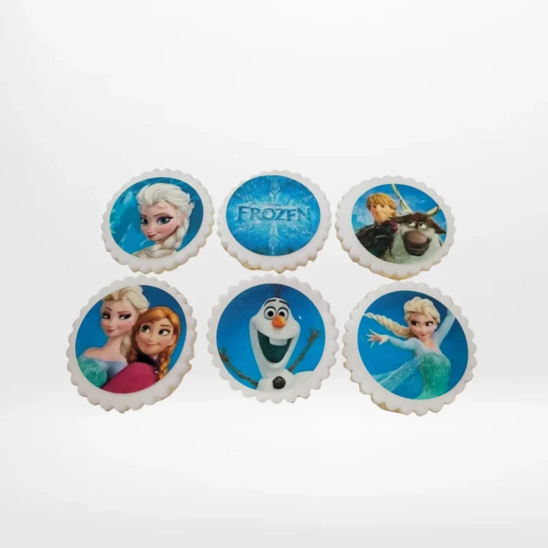 Frozen Cupcakes, The Cravery Birmingham Frozen Cupcakes by The Cravery, blue and white cupcakes with edible Frozen-themed toppers, baked fresh in Birmingham.