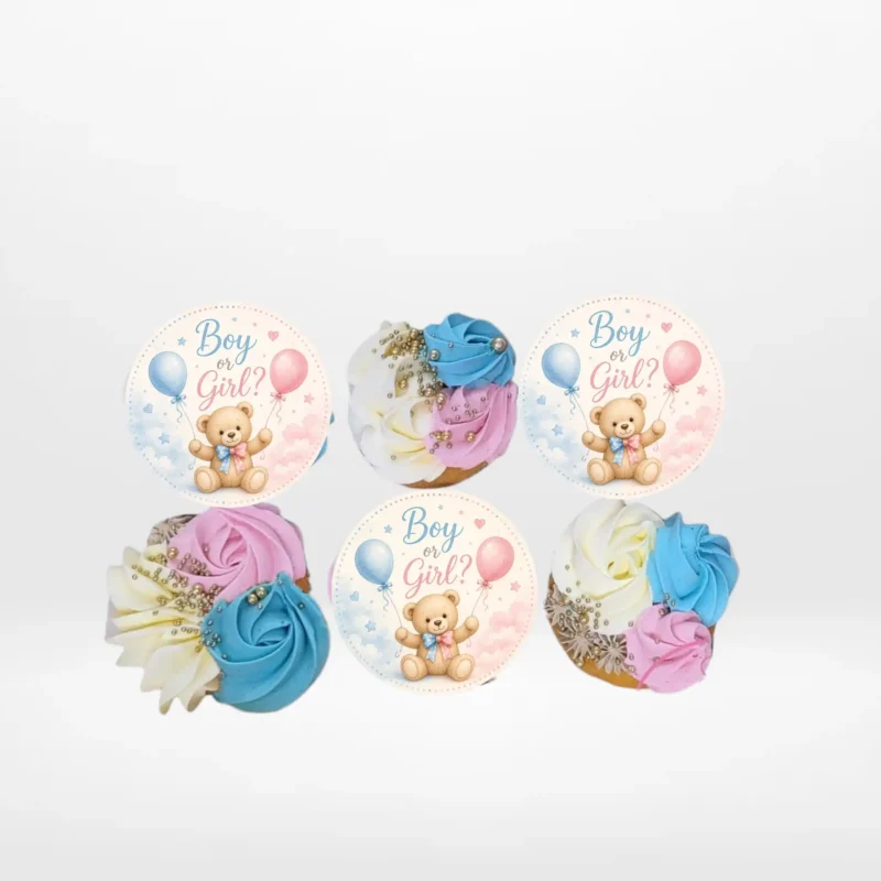 Gender Reveal Cupcake Ideas, The Cravery Birmingham Gender Reveal Cupcake Ideas by The Cravery, handcrafted Birmingham cupcakes with pink or blue filling.