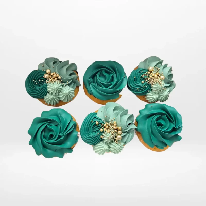 Green Cupcakes by The Cravery, handcrafted green buttercream cupcakes, freshly baked in Solihull.