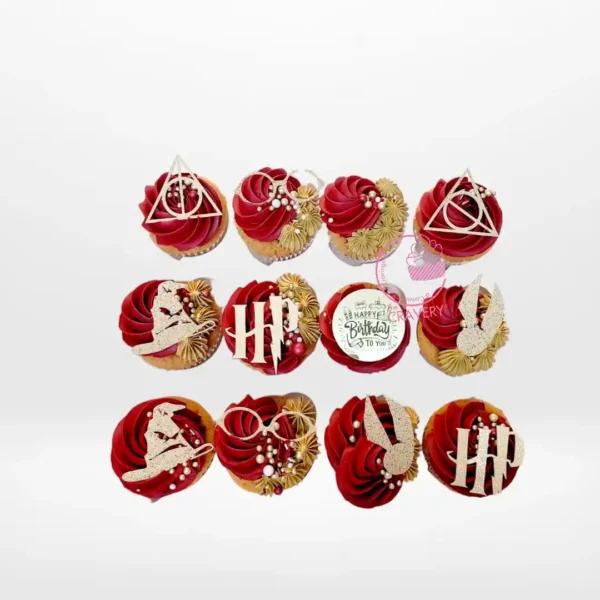 Harry Potter Cupcakes by The Cravery, handcrafted wizard-themed cupcakes baked fresh in Birmingham.