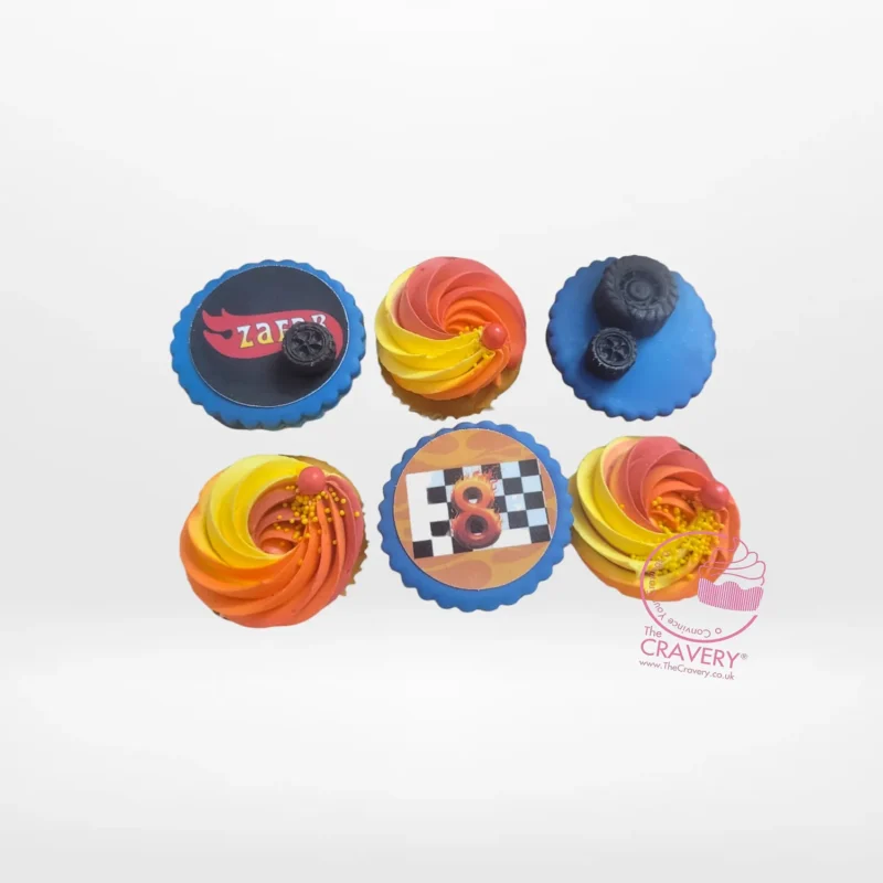 Hot Wheels Cupcakes, The Cravery Birmingham Hot Wheels Cupcakes by The Cravery, handcrafted cupcakes with edible car-themed toppers, freshly baked and delivered across Birmingham.