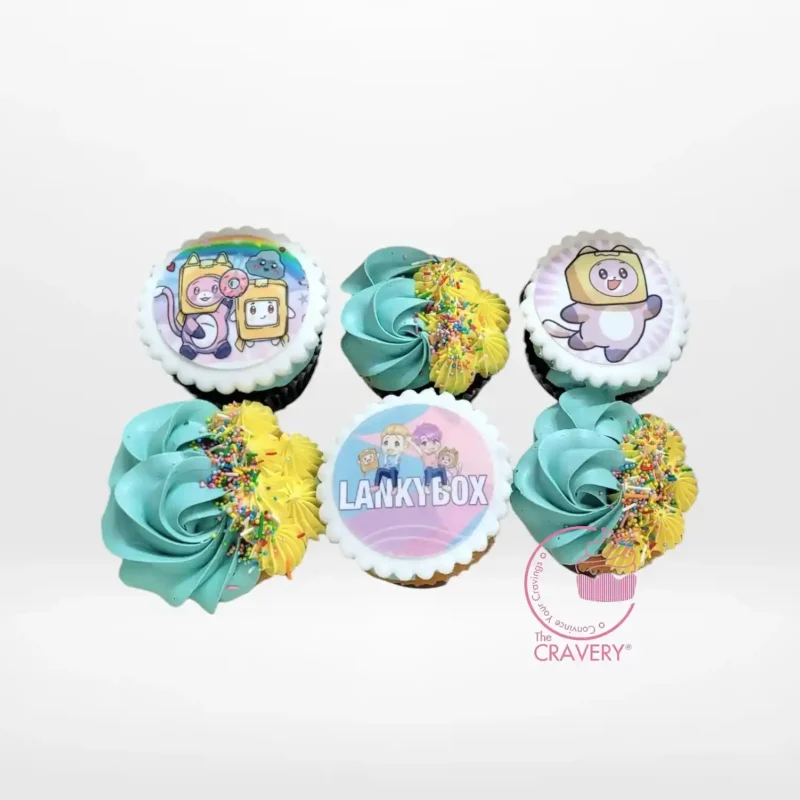 Lankybox Cupcakes, The Cravery Birmingham Lankybox Cupcakes by The Cravery, handcrafted cupcakes inspired by the Lankybox YouTube duo, baked fresh in Birmingham.