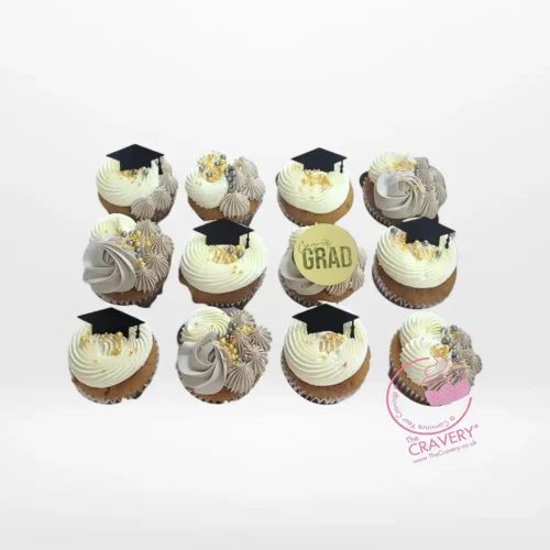 Grad Cupcakes by The Cravery, handcrafted graduation cupcakes made in Birmingham.