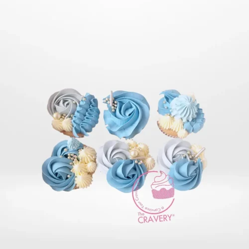 Light Blue Cupcakes by The Cravery, handcrafted pastel buttercream cupcakes with delivery in Birmingham.