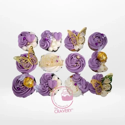 Lindt Cupcakes by The Cravery, luxury chocolate cupcakes topped with Lindt truffles, baked fresh in Birmingham.