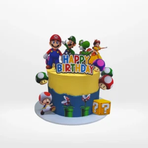 Mario Birthday Cake, The Cravery Birthday Cakes Solihull Mario Birthday Cake by The Cravery, fun gaming-themed design available for birthday cakes in Solihull.