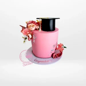 Modern Graduation Cake by The Cravery, handcrafted elegant cake from our cake shop in Mere Green.