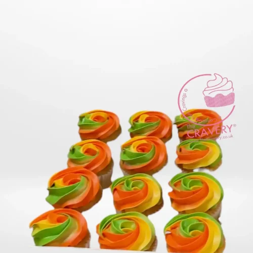 Neon Cupcakes by The Cravery, vibrant handcrafted cupcakes in bright colours, freshly baked in Birmingham.