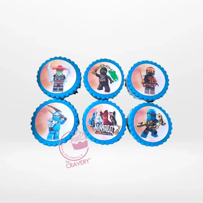 Ninja Cupcakes by The Cravery, Ninjago-themed cupcakes with edible character prints, handcrafted in Solihull.