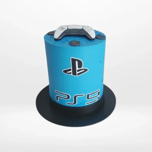 PS5 Birthday Cake with controller topper from The Cravery Cake Shop Handsworth.
