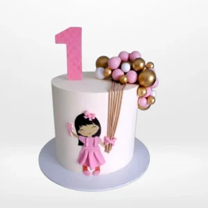 Pink 1st Birthday Cake | Birmingham Birthday Cake Delivery Pink 1st Birthday Cake from Cravery's Birmingham Birthday Cake Delivery