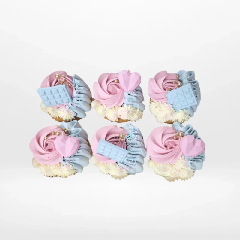 Pink and Blue Cupcakes, The Cravery Birmingham Pink and Blue Cupcakes by The Cravery, handcrafted pastel cupcakes topped with buttercream frosting, baked fresh in Birmingham.